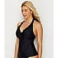 thumbnail image 3 of Women's Pour Moi 6011 Splash Underwire Halter Tankini Swim Top (Black 40D), 3 of 4