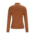 thumbnail image 5 of MOJOGO Women's Warm Base Layer Lightweight Ribbed Knit Long Sleeve Pullover Tops Spring Fall Mock Neck Shirts Coffee Free Size, 5 of 8