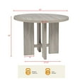 thumbnail image 3 of Best Master Furniture Timbria Transitional Round Dining Table with Cross Pedestal Base, Oak, 3 of 4