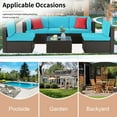 thumbnail image 4 of Walsunny 6 Pieces Patio Furniture Sets Outdoor All-Weather Sectional Patio Sofa Set PE Rattan Manual Weaving Wicker Patio Conversation Set Blue, 4 of 7