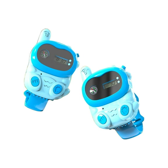 Blue Childrens Outdoor Communication Watch Walkie Talkie For Boys Rechargeable Two Way Radio With Digital Display