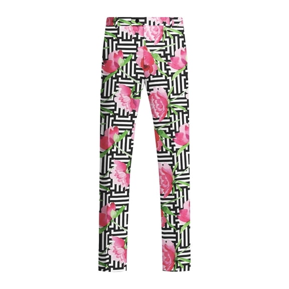 Cloudstyle Big&Tall Men's Printed Straight Slim Fit Dress Pants - Spring & Fall Casual Formal Trousers,XS-3XL