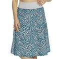 thumbnail image 1 of Women's Grunge Labyrinth Style Elements Art A-line Printed Skirt Casual Wear, L, Slate Blue and Pale Taupe, by Ambesonne, 1 of 1