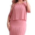thumbnail image 3 of DYMADE Women Plus Size Chiffon Cape Beaded Bodycon Dress, 3 of 4