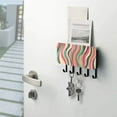 thumbnail image 5 of Colorful Striped Wavy Lines Key Holder for Wall Mail Holder Organizer with 5 Key Hooks Wall Mount Key Rack with Shelf, 5 of 6