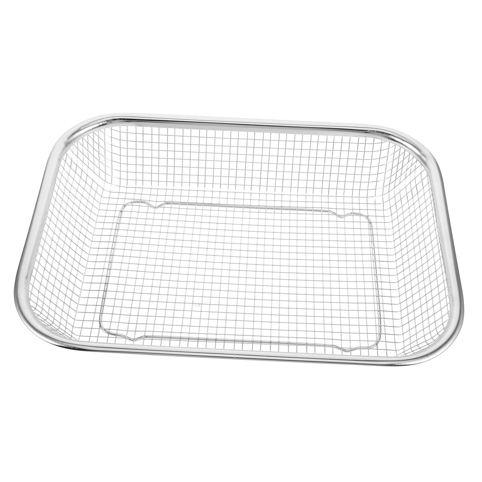 WHAMVOX Dishwasher Storage Basket for Fry with Stainless Steel Material Silver Color Uniform Hole Design