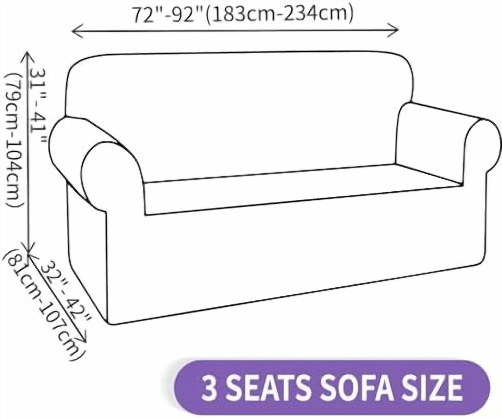 Super Stretch Couch Cover (72"-92") Universal Sofa Covers with Elastic Bottom, Dog Cat Pets Friendly Washable Furniture Protector Fitted Sofa Slipcovers Stay in Place (Dark Grey, Sofa)
