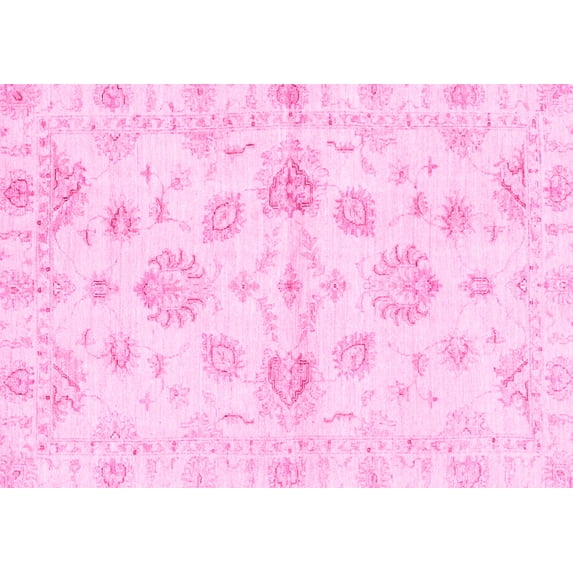 Ahgly Company Indoor Rectangle Oriental Pink Traditional Area Rugs, 6' x 9'