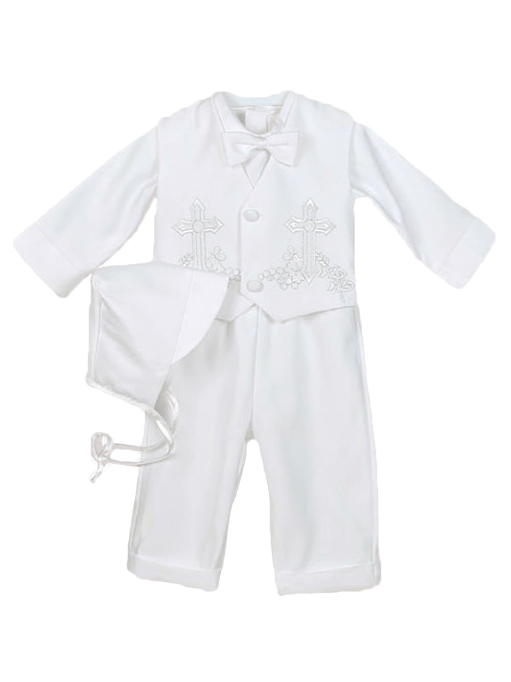 Christening Suit White Check Baby Boys 4 Piece Christening Outfit 