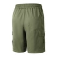 thumbnail image 5 of USNSM Cargo Shorts for Men Drawstring Elastic Waist Shorts with Multi Pockets Solid Color Casual Workout Sport Pants Green M, 5 of 9