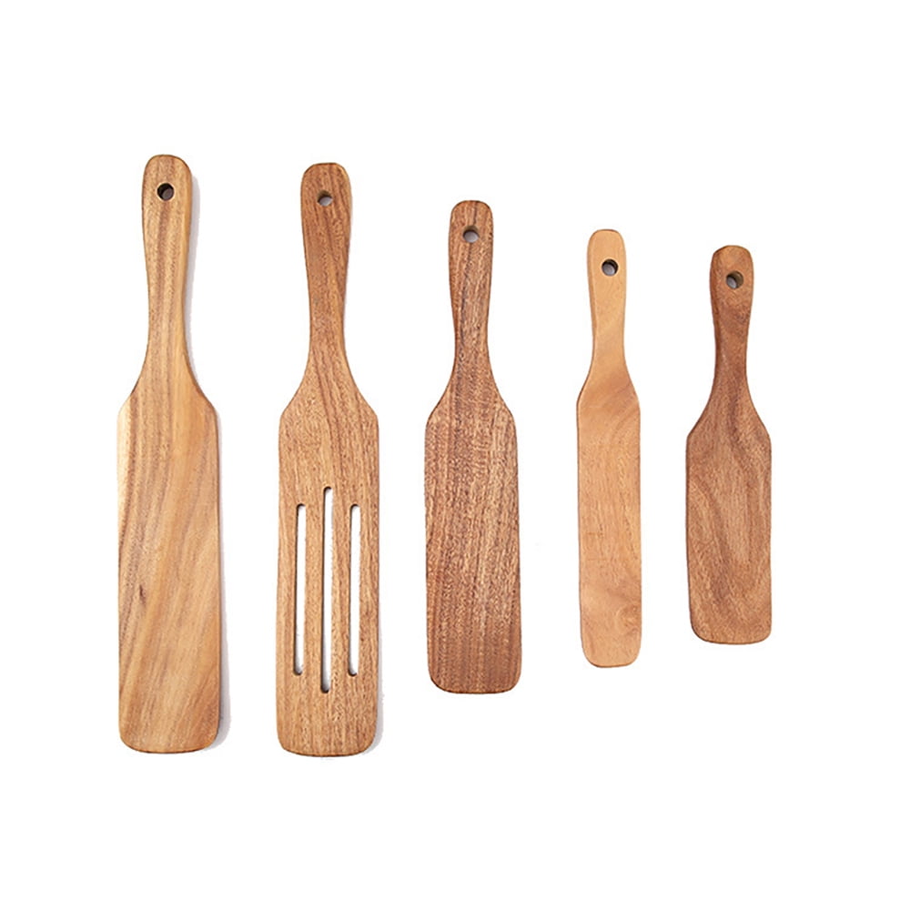Wooden Spurtles Set 5 Piece Spurtle Kitchen Utensils for NonStick