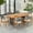 Teak Finish + Gray Rope + Gray Wicker + Beige Cushion, variant on Christopher Knight Home 7-Piece Outdoor Dining Set, Acacia Wood Table and 6 Rope-Woven Chairs, Black+Brown