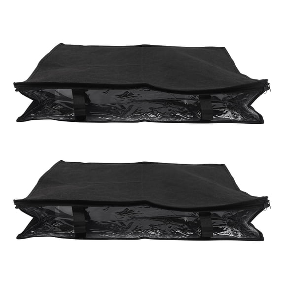 HEATSHAKING 2Pcs Underbed Storage Containers Black Foldable Clothes Organizer Large Capacity