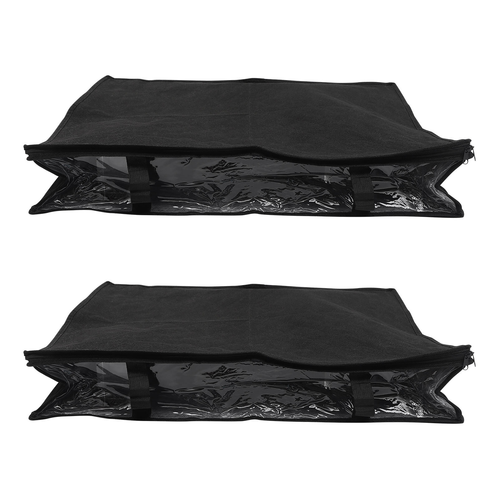 LITINKIMI 2-Pack Black Foldable Storage Containers for Clothes Large Capacity Household Organizers for Closet and Home