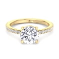thumbnail image 2 of Cyprus - Moissanite Round Cut Lab Diamond Engagement Ring with Sidestones, 2 of 6