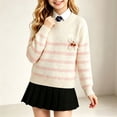thumbnail image 6 of Girls Mock Neck Loose Knit Sweaters Kids Long Sleeve Warm Cute Fashion Pullover Tops 4-12 Years Pink 5-6 Years, 6 of 6
