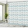 thumbnail image 4 of Ambesonne Chevron Shower Curtain, Ethnic Continuous Zigzag, 69"Wx70"L, Pale Slate Blue and White, 4 of 4