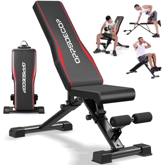 Fitness Weight Bench, 900LBS Adjustable Incline/Decline/Flat Bench with Quick Folding & Setup, Strength Training Bench Press Bench for Home Gym Full Body Workout$$Sport & Recreation Other