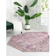 thumbnail image 2 of Unique Loom Nostalgia Collection Area Rug - Katie (5' 3" Octagon Pink/Blue), 2 of 11