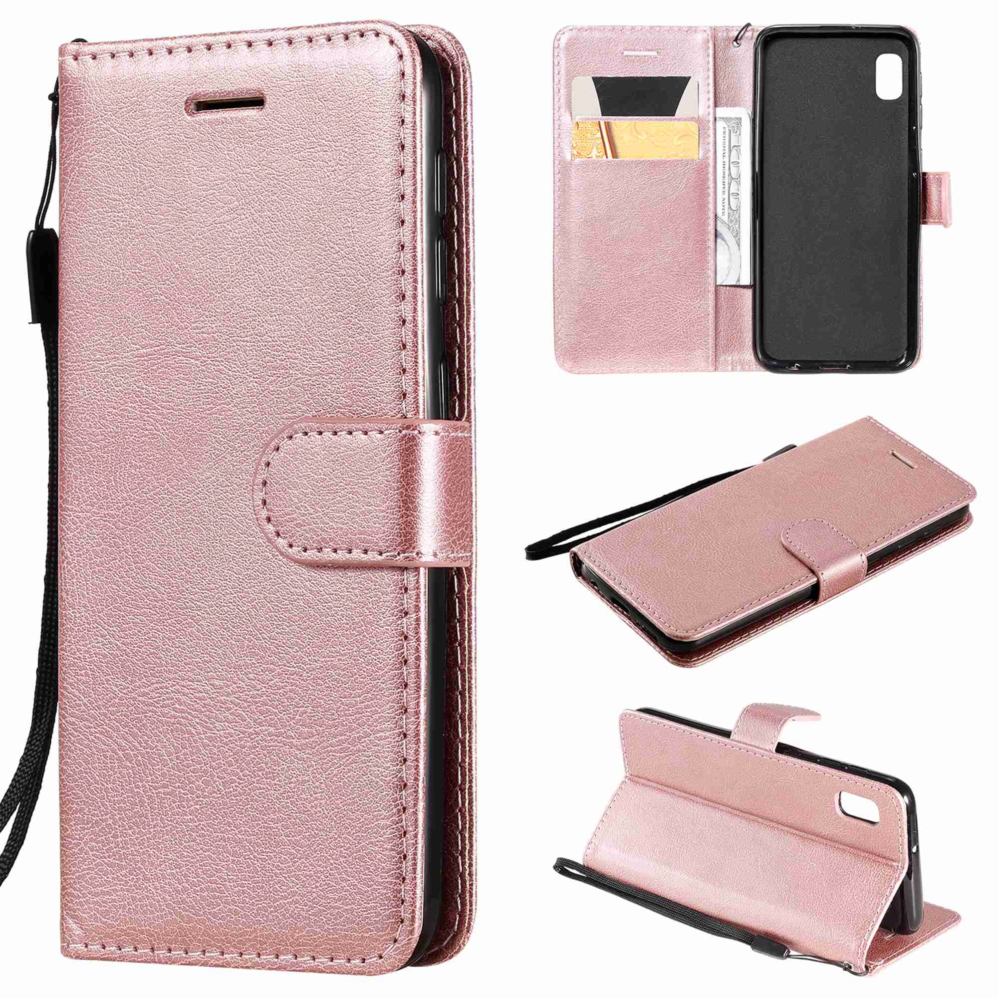 Amaze!uk Leather Phone Case Cover For Samsung Galaxy A10 Flip Protective Wallet Style Open Book Magnetic Stand Samsung A10 Black M10 6.2 Phone Case