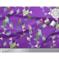 thumbnail image 2 of Soimoi Purple polyester Crepe Fabric Triangle Art Geometric Decor Fabric Printed Yard 42 Inch Wide, 2 of 3