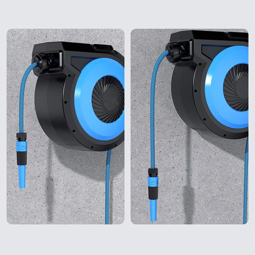 Air Hose and Water Hose Reel with Automatic Rewinder System Suitable for Watering Task Residential Landscaping Detailing