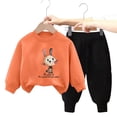thumbnail image 4 of Hessimy Unisex Toddler Kids Spring Summer Soft Fabric 2Pcs Long Sleeve Soft Sleepwear Pjs, Unisex Kids Pjs(Orange,5-6 Years), 4 of 7