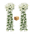 thumbnail image 1 of 2pcs Flores Artificial Wisteria Decoración Boda Hogar Fiesta Belug Blanco, 1 of 5