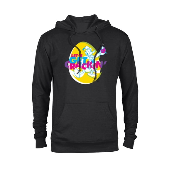 Disney Donald Duck Easter Let’s Get Crackin’ Spring Holiday - Pullover Hoodie for Adults - Customized-Black