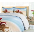 thumbnail image 5 of Ambesonne Christmas Duvet Cover Sets, Santa Starfishes, 2-King, Grey and White, 5 of 7