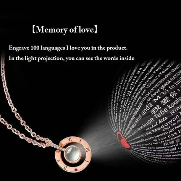 Trayknick I Love You 100 Languages Light Projection Round Heart
