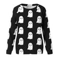 thumbnail image 5 of Rbaofujie Chandails pour Femmes Mode Tendance Manches Longues Col Rond Imprimé Halloween Chandail en Molleton Noir Automne Chandails à Capuchon pour Femmes, 5 of 5