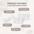 thumbnail image 2 of Beauticom 6 Pieces High Quality 15 Gram 15 ml (0.5 oz) Clear Round Plastic Makeup Cosmetic Travel Sample Jars with White Lids, 2 of 6