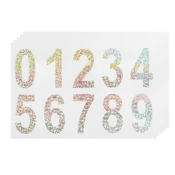 Uxcell 5packs 3 Inches Reflective Mailbox Numbers for Outside Sticker Decal, Laser Color