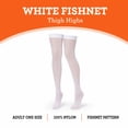 thumbnail image 3 of Fishnet Thigh High Tights Costume Accessory for Adults, White, S-XL, Halloween by Way To Celebrate, 3 of 8