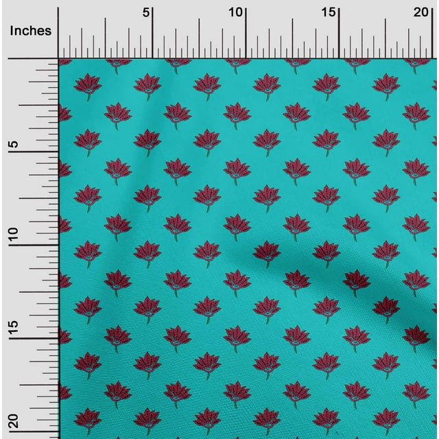 oneOone Cotton Silk Fabric Floral Block Print Fabric By Yard 42 Inch Wide