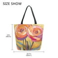 thumbnail image 5 of FORMRS Womens Canvas Tote Bag with Zipper Inner Pocket Shoulder Handbag, Purple Abstract Floral, 5 of 7