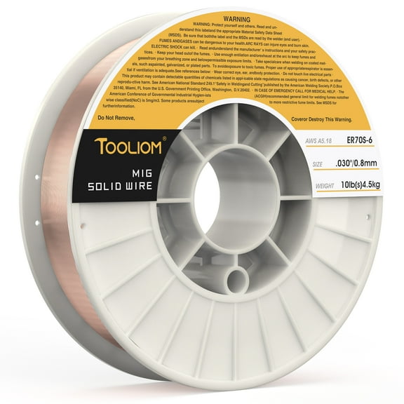 OOLIOM ER70S-6 .030"(0.8 mm) Mild Steel Mig Solid Welding Wire on 10-Pound Spool