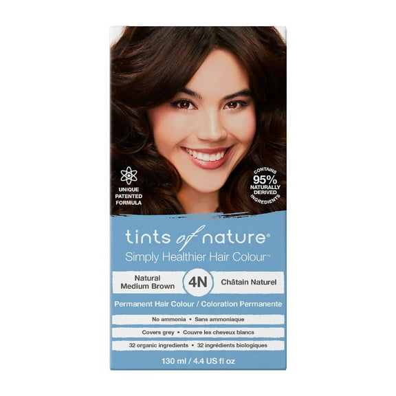 Tints of Nature 4N Natural Medium Brown Permanent Hair Colour, 4.4 Oz