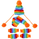 thumbnail image 1 of Apuakthei Ropa para mascotas suéter cachorro mascota perro gato invierno cálido disfraz 6 unids/set rayas punto gorro calcetines bufanda, 1 of 6