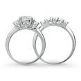 thumbnail image 4 of BERRICLE Sterling Silver 3-Stone Wedding Engagement Rings 1.25 Carat Round Cut Cubic Zirconia CZ 5-Stone Ring Set for Women, Rhodium Plated Size 6.5, 4 of 18