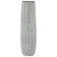 thumbnail image 1 of Deco 79 Ceramic Vase with Varying Patterns, 7" x 7" x 22", Gray, 1 of 11