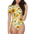 thumbnail image 1 of Balery Beautiful Countryside Sunflower Body de cuello redondo de manga corta para mujer Tops de manga corta Tops básicos-Medium, 1 of 7