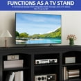 thumbnail image 2 of ModFusion 70-Inch Black TV Cabinet with Open Storage, P2 Particleboard and False Thick Top Board, Entertainment Center Console for Living Room, 2 of 7
