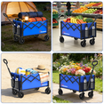 thumbnail image 6 of Yacona Wagons Carts Foldable, 350 lb Capacity Folding Wagon Cart with Wheels for Camping, Garden, Shopping, Blue, 6 of 11