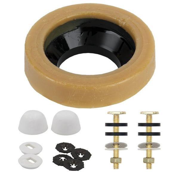 2 Pack Extra Thick Toilet Bowl Wax Seal, Toilet Bowl Wax Seal Kit with Closet Bolts, Gas, Odor and Water Tight Seal