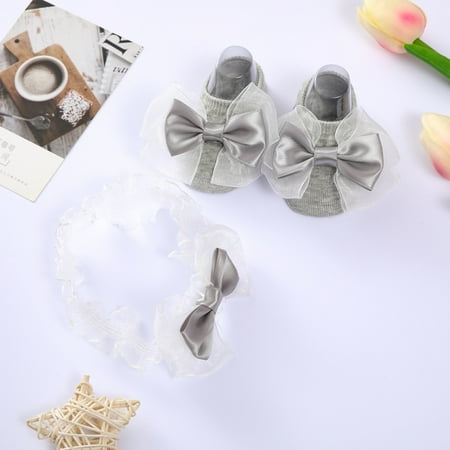 

Feiona-Baby Socks Non Slip Floor Slipper Socks with Bow Knotbow Socks