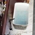thumbnail image 4 of 49" x 28" Acrylic Freestanding Soaking Bathtub, Square-shape Japanese Soaking Hot Tub, Sit-In Design with Chrome Overflow and Drain, Glossy Black, 4 of 9