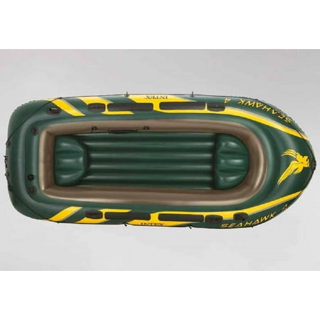Intex Seahawk 4 Inflatable 4 Person Floating Boat Raft Set With