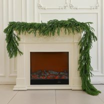 Bootesun 9FT Christmas Garland Artificial Norfolk Pine Garland,Real Touch Winter Greenery Garland, Faux Pine Needles Garland for Home Table Mantle Fireplace Indoor Outdoor Christmas Decors